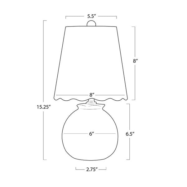 Amoria Mini Lamp dimensions