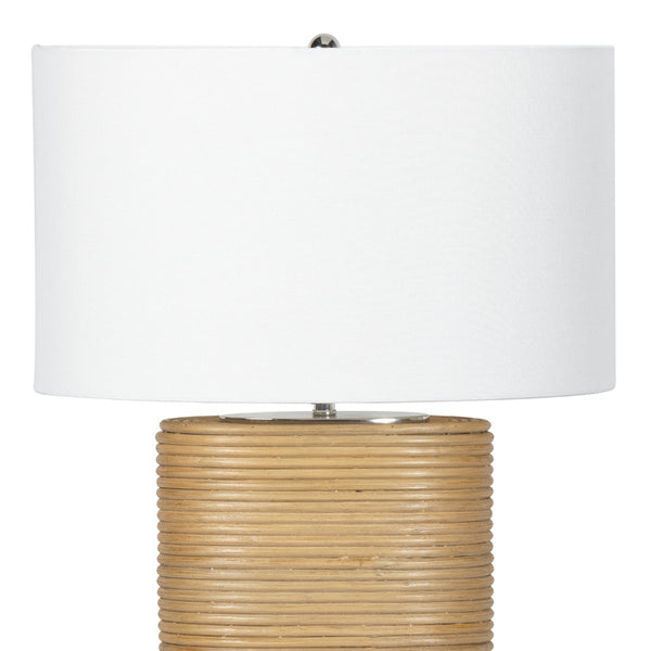 Resort Rattan Table Lamp tapered white shade