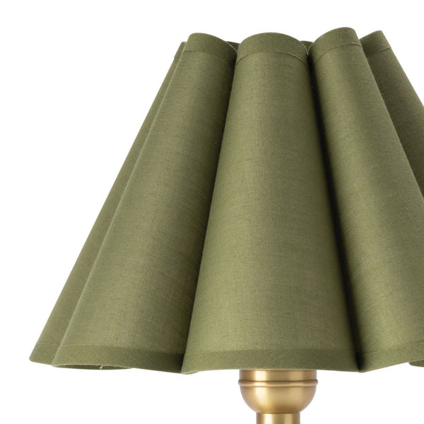 Giorgio Mini Lamp with Scalloped Green Shade closeup