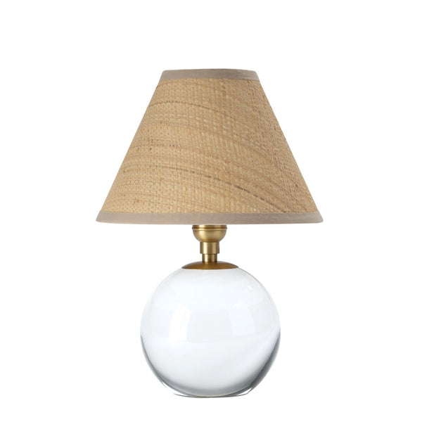 Giorgio Mini Lamp with Rattan Shade - Brass hardware