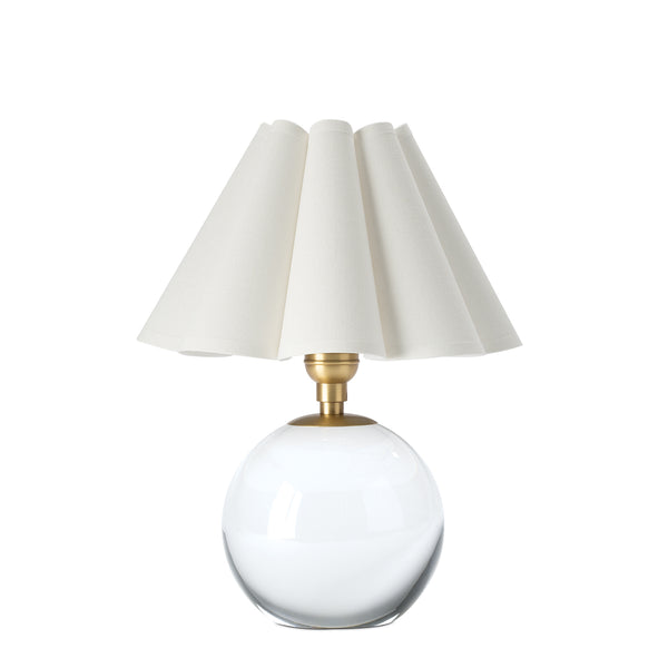 Giorgio Mini Lamp with White Shade and brass hardware