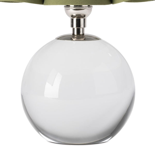 Giorgio Crystal Mini Lamp with Green Shade - closeup