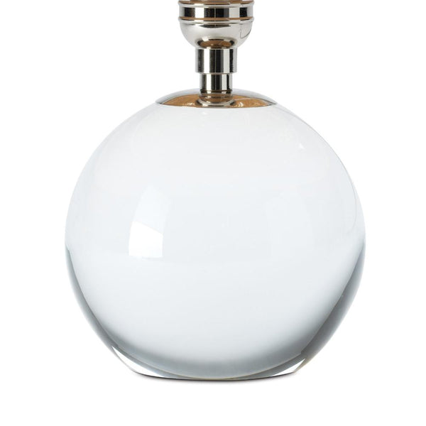 Giorgio Mini Crystal Lamp with Rattan Shade - polished nickel details