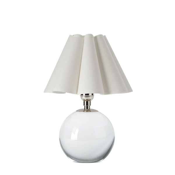 Giorgio Mini Lamp with White Shade - Polished Nickel Hardware