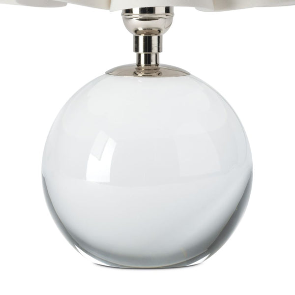 Giorgio Mini Crystal Lamp with White Shade - Polished Nickel Hardware 