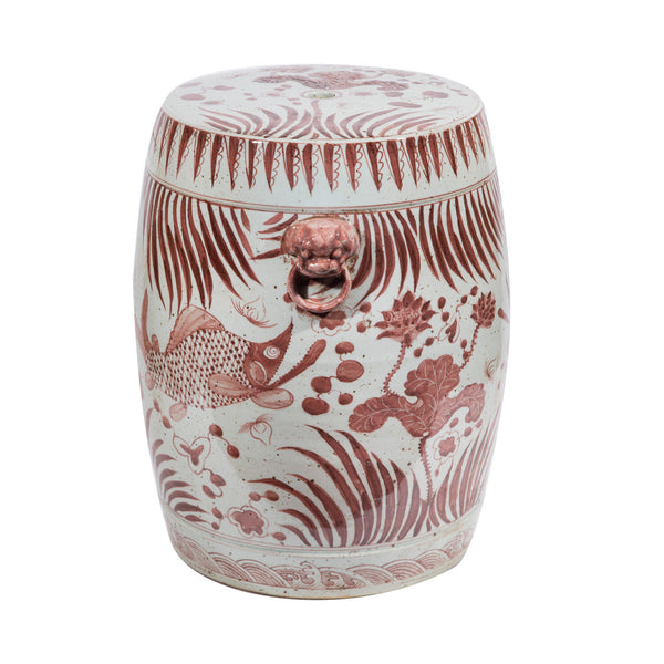 Venetian Red Fish Garden Stool from Dear Keaton