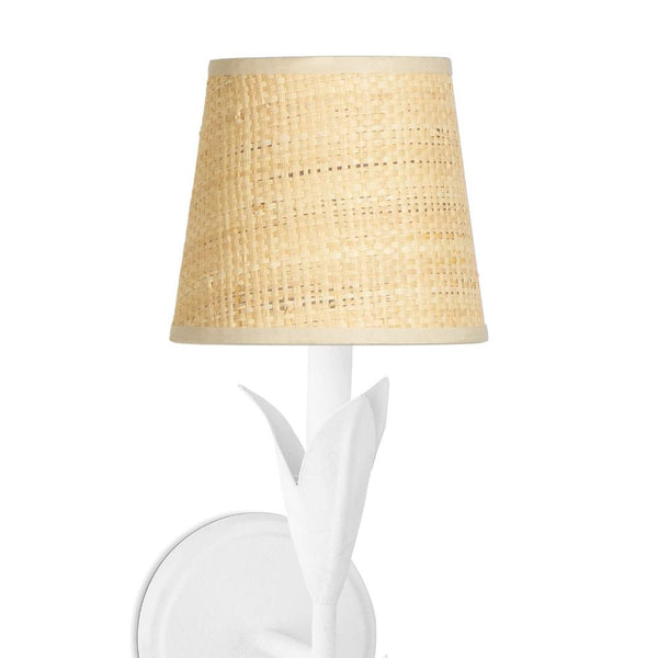 River Reed Single Sconce with raffia shade