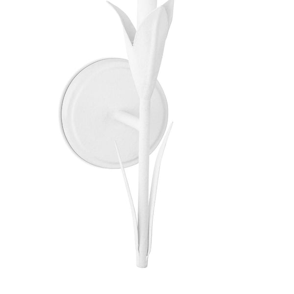 River Reed Single Sconce White Base