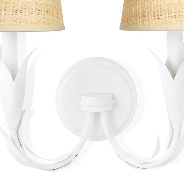 River Reed Double Sconce - white backplate details