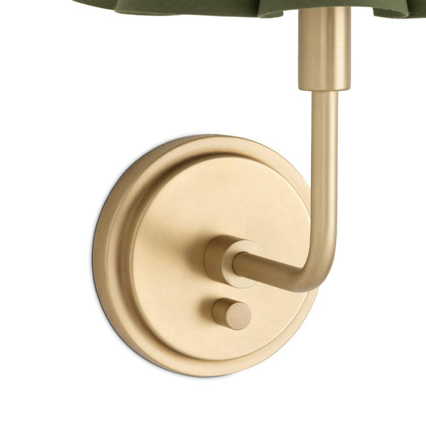 Polly Sconce switch on brass backplate