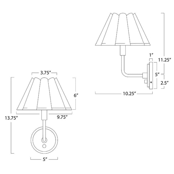 Polly Wall Sconce Dimensions