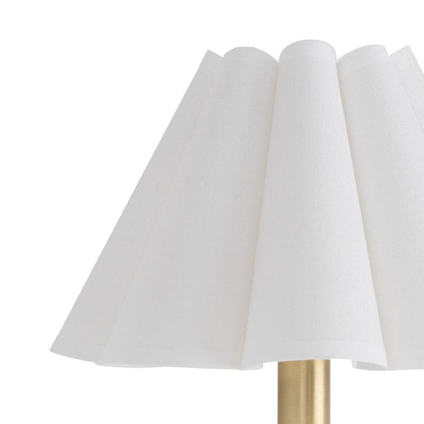 Polly Brass Sconce with White Fluted Shade