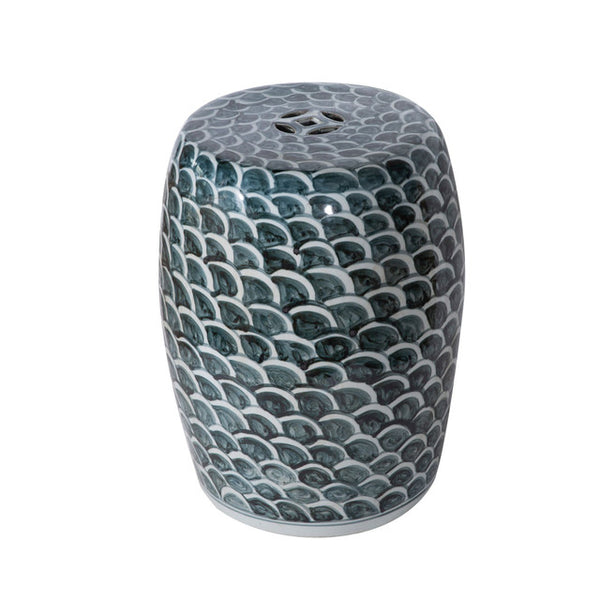 Indigo Fish Scale Garden Stool from Dear Keaton