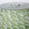 Green Fish Scale Garden Stool closeup