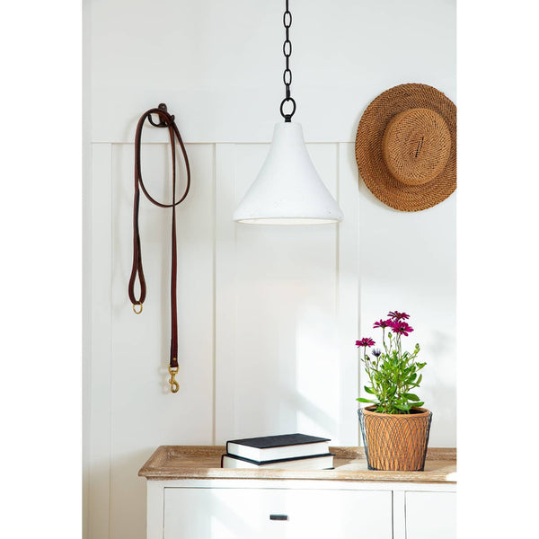 Billie Small Concrete Pendant Styled in Entry