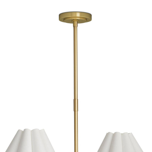 Polly Brass Chandelier with White Shades - canopy detail