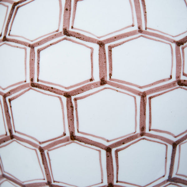 Venetian Red Honeycomb Temple Jar Closeup