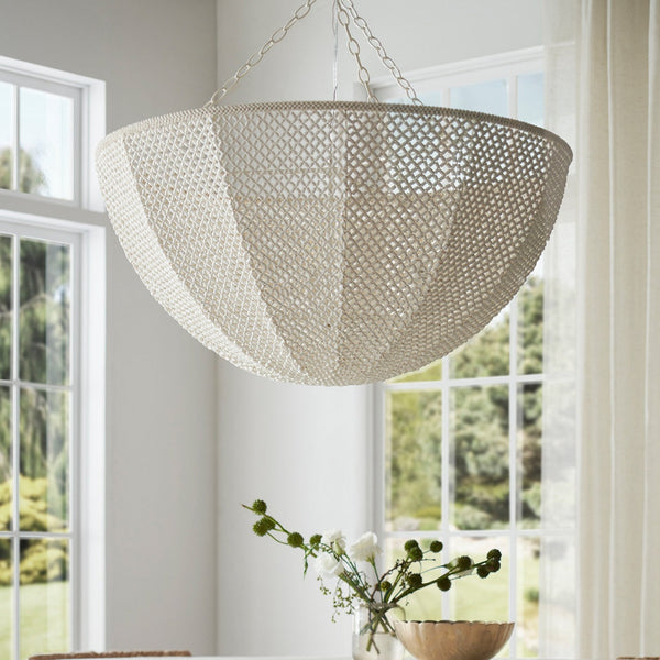 Palecek  Quinn Cream Beaded Dome Chandelier