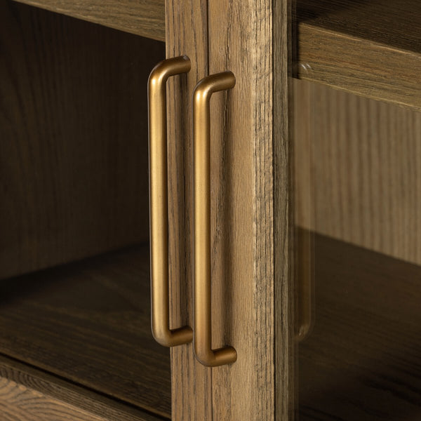 Amelia Oak Cabinet Brass Hardware