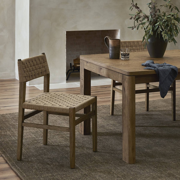 Hackney Woven Dining Chairs around dining table