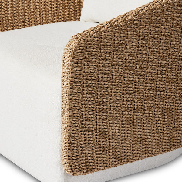 Meryl Outdoor Swivel Chair - Woven arm closeup