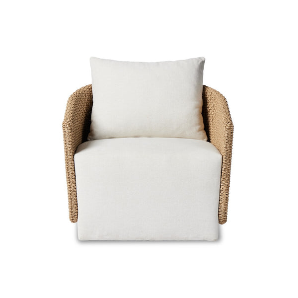 Meryl Outdoor Swivel Chair - white performance fabric