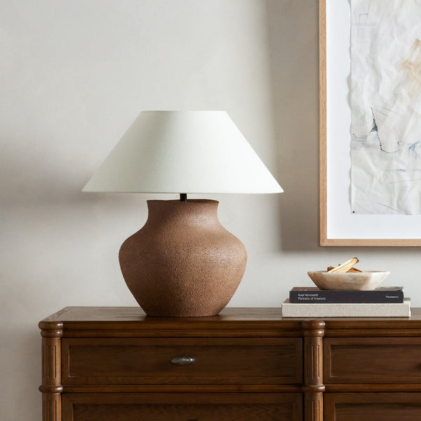 Paola Table Lamp Styled on Dresser