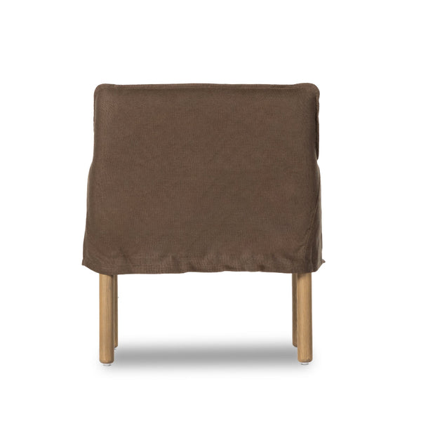 Ava Slipcover Dining Chair Back View - Coffee Linen
