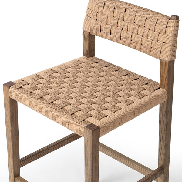 Hackney Woven Bar Stool - woven rush seat and back