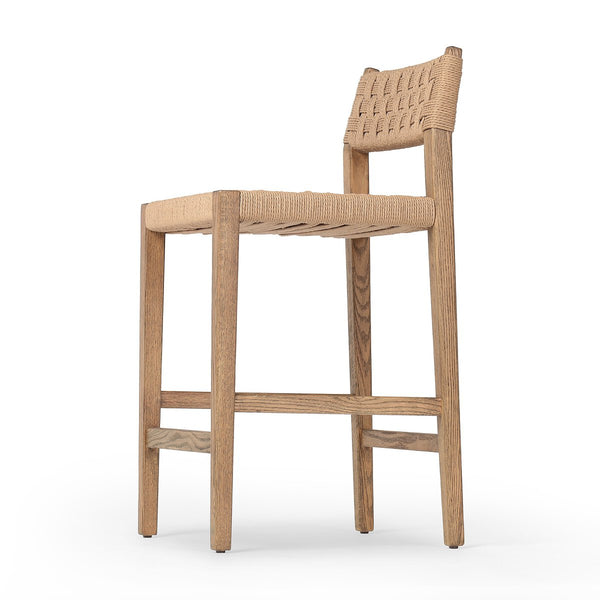 Hackney Woven Counter Stool - wood leg details
