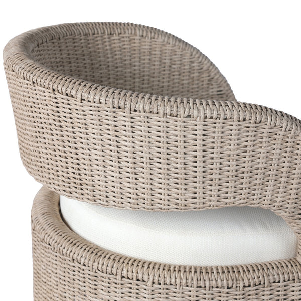 Haverhill Outdoor Swivel Chair - All weather wicker closeup
