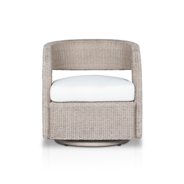 Haverhill Outdoor Swivel Chair - performance white cushion
