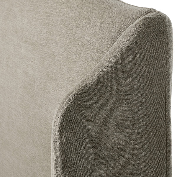 Maison Stone Linen Slipcovered Bed headboard closeup