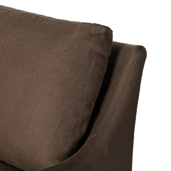 Moira Slipcover Sofa - Coffee Linen Closeup