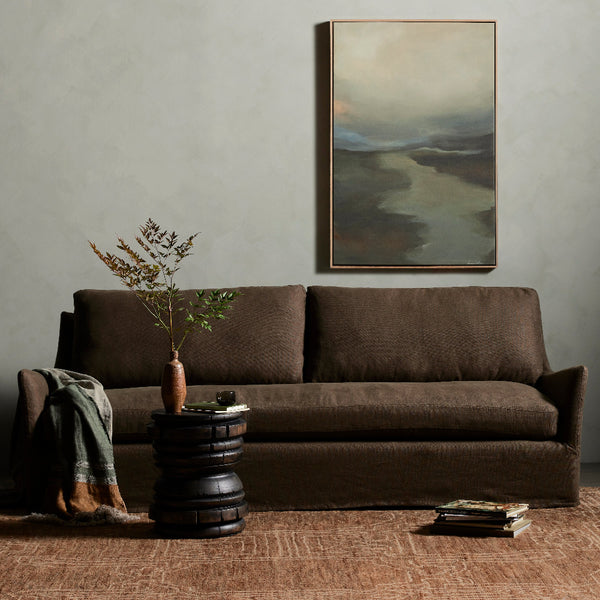Moira Slipcover Sofa - Coffee Linen Styled