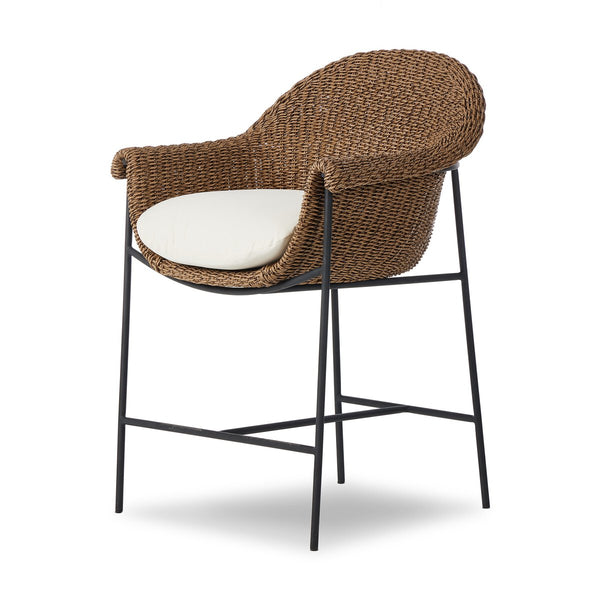 Sagrado Outdoor Counter Stool - all weather wicker and iron