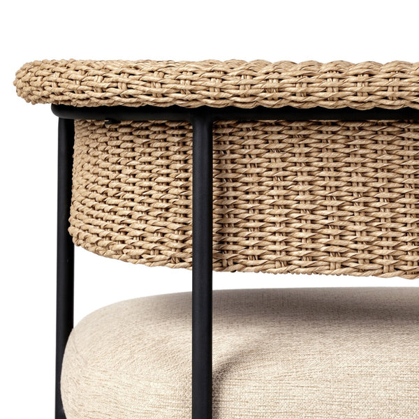 Carlsbad Outdoor Dining Chair - iron and wicker details