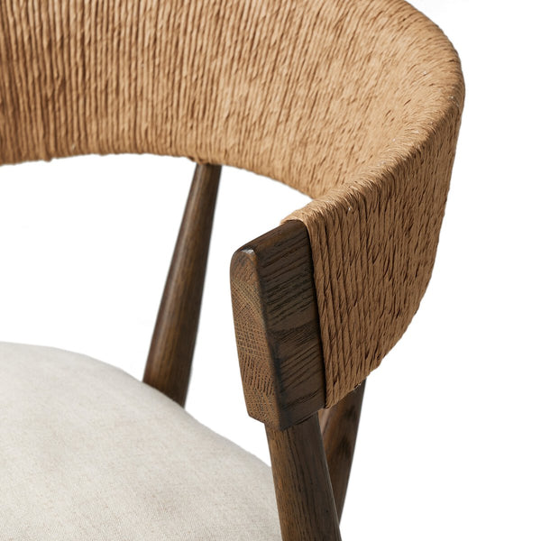 Braden Counter Stool - Papercord rush detail on back