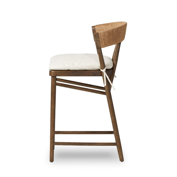 Braden Counter Stool - tie in cushion - side view
