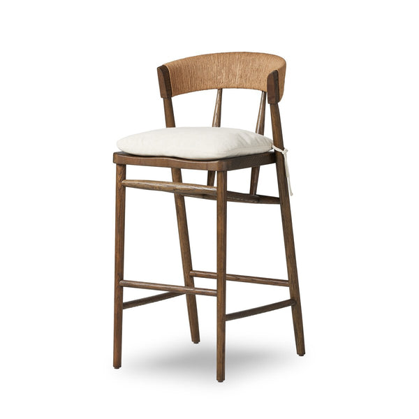 Braden Bar Stool from Dear Keaton - Curved rush woven back