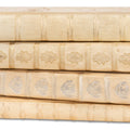 Ivory Leather Decorative Book Set Spine Details