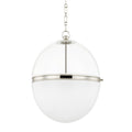 Downton Glass Globe Pendant with Polished Nickel