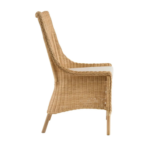 Fairbourne Dining Chair - Woven Wicker Rattan - Side View