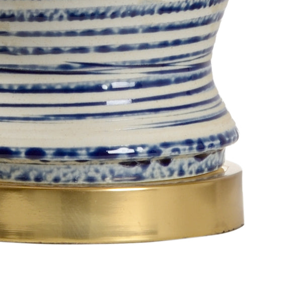 Hampshire Blue Urn Table Lamp Brass Base