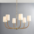 Clement  Woven Rattan Chandelier with white shades