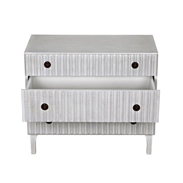 Daryl White Dresser with Ribbed Detailing