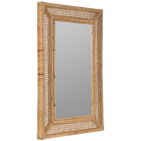 Juno Rattan Mirror with woven cane panels