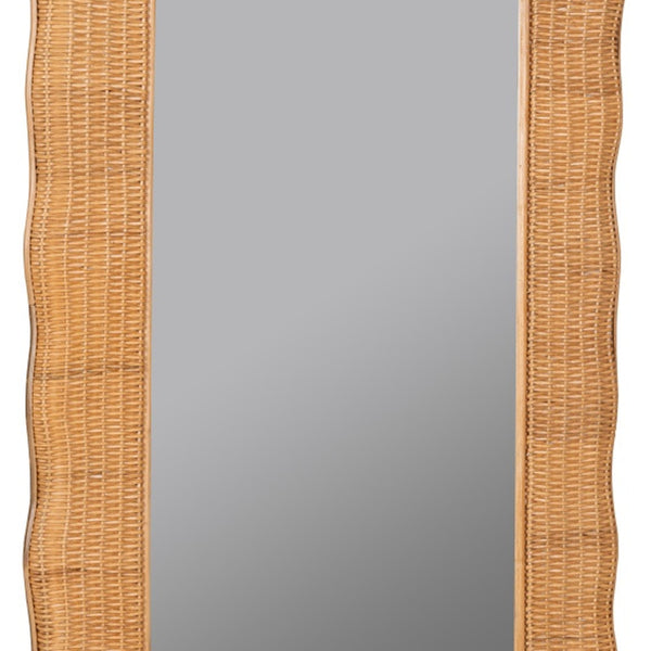 Amoroso Scalloped Edge Rattan Mirror from Dear Keaton