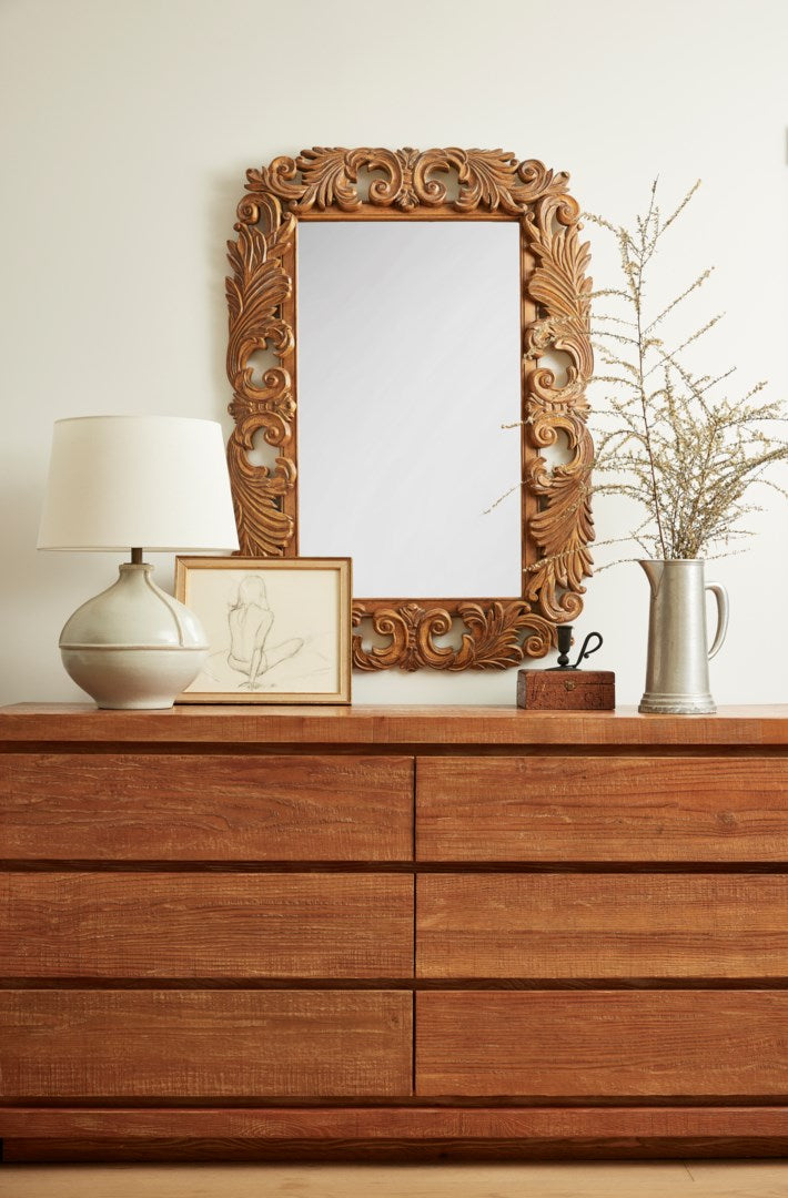 Salvage Table Lamp Styled in Bedroom - Lauren Liess Lighting