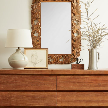 Salvage Table Lamp Styled in Bedroom - Lauren Liess Lighting